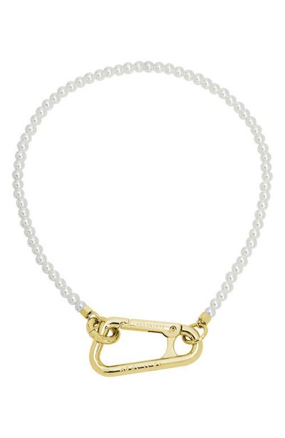 AllSaints AllSaints Imitation Pearl Carabiner Collar Necklace