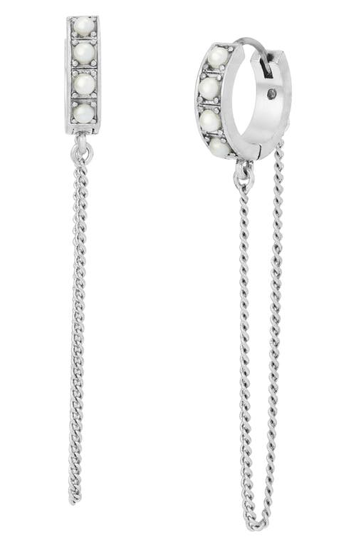AllSaints AllSaints Imitation Pearl Chain Huggie Hoop Earrings
