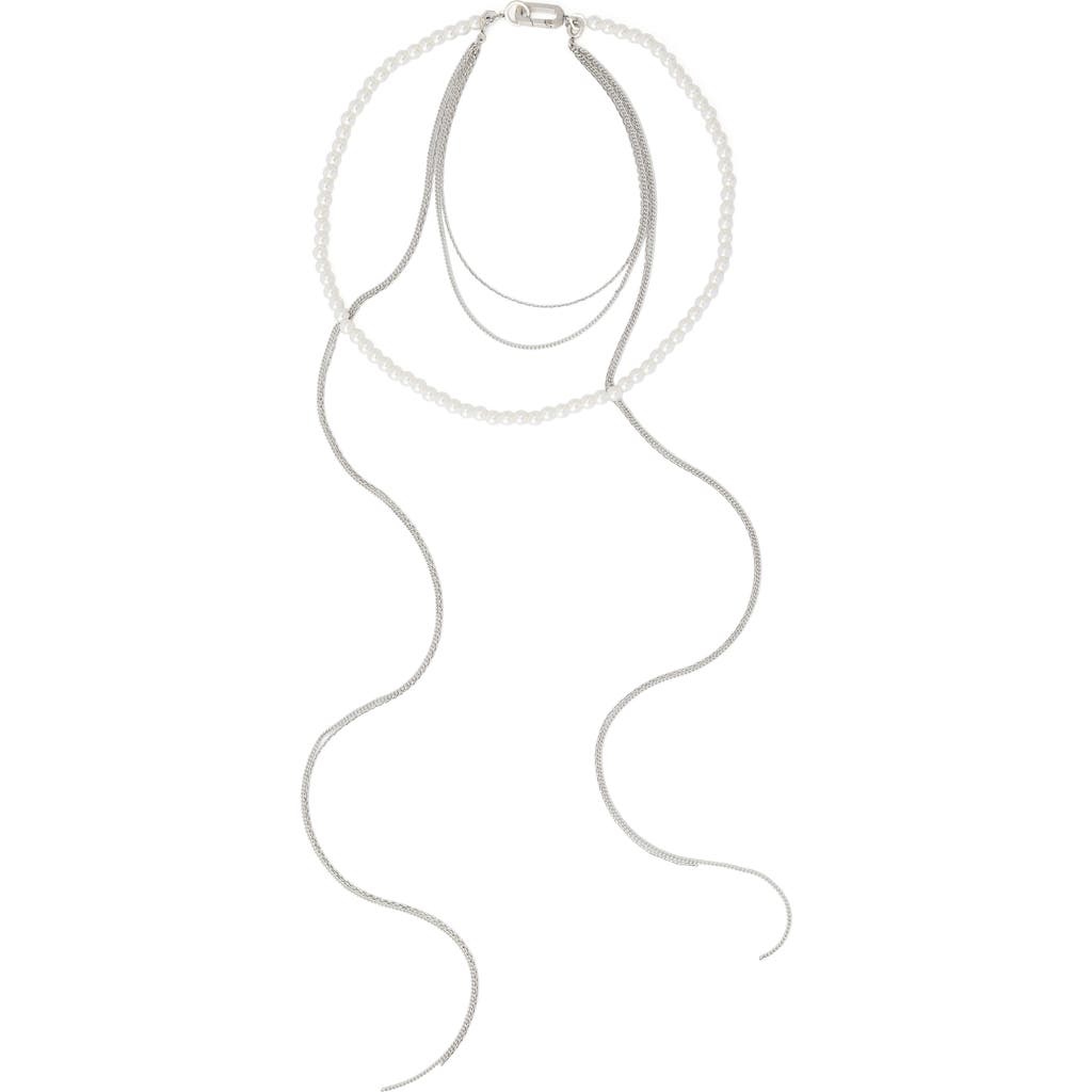AllSaints AllSaints Imitation Pearl Mixed Chain Multi Strand Necklace
