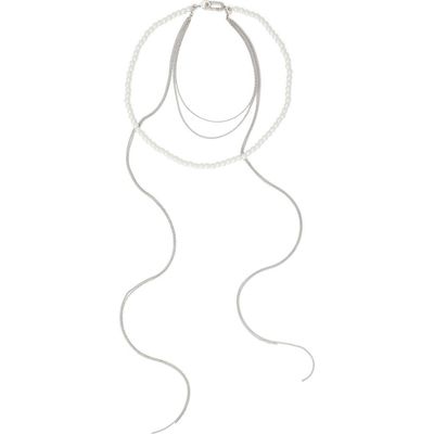 AllSaints AllSaints Imitation Pearl Mixed Chain Multi Strand Necklace