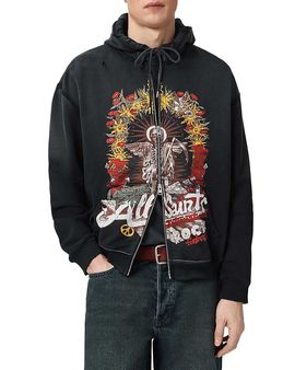 Allsaints Allsaints International Rock Festival Zip Drawstring Hoodie