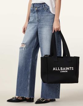 AllSaints AllSaints Izzy medium logo tote bag in black