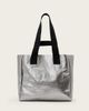 AllSaints AllSaints izzy metallic leather tote bag in gunmetal-Gray - 1