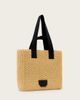 AllSaints AllSaints izzy raffia tote bag in natural-Neutral - 4