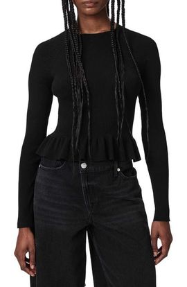 AllSaints AllSaints Jas Rib Knit Peplum Sweater