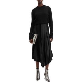 AllSaints AllSaints Jax Wool Blend Sweater & Pleated Sleeveless Dress