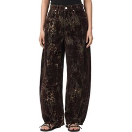 AllSaints AllSaints Jett Flock Leopard Print Wide Leg Jeans