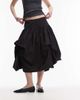 AllSaints AllSaints juniper dropped waist asymmetric volume midi skirt in black - 2