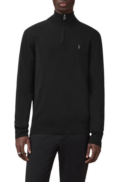 AllSaints AllSaints Kilburn Funnel Neck Wool Blend Quarter Zip Sweater