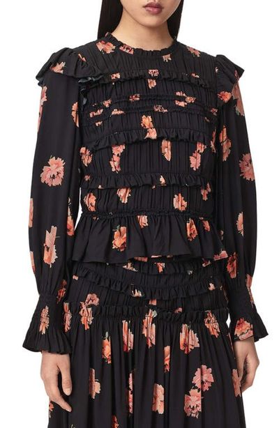 AllSaints AllSaints Lauren Ruffle Long Sleeve Top