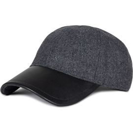 AllSaints AllSaints Leather Brim Baseball Cap