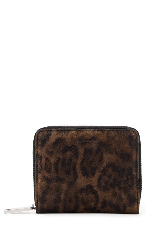 AllSaints AllSaints Lena Leopard Suede Zip Wallet