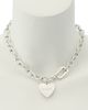 Allsaints Allsaints Lia Heart Charm Chunky Necklace, 17 - 4