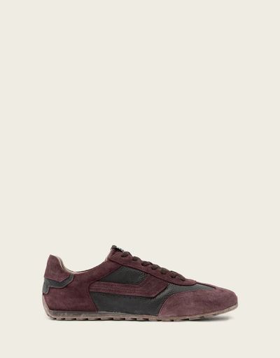 AllSaints AllSaints Liam Hex low top leather sneakers in burgundy-Red