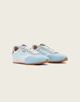 AllSaints AllSaints Liam low top denim sneakers in light blue