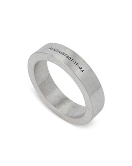 Allsaints Allsaints Logo Band Ring in Sterling Silver