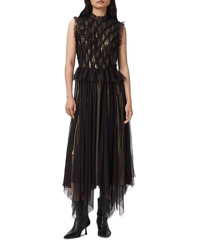 amanda uprichard dress black Amanda Uprichard Kahlo Cowl Midi Dress in Black