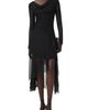 AllSaints AllSaints Loria Draped Cowl Neck Handkerchief Hem Dress - 1