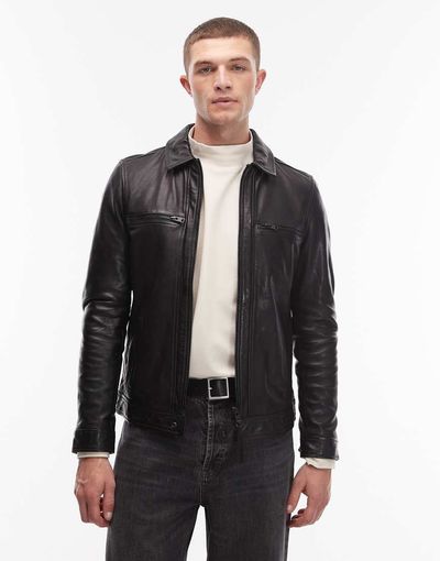 AllSaints AllSaints Luck leather jacket in black