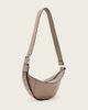 AllSaints AllSaints luna crossbody leather crescent purse in mocha brown - 2