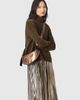AllSaints AllSaints Luna half moon leather crossbody bag in gold - 2