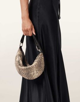 AllSaints AllSaints Luna micro shoulder bag in snake print-White