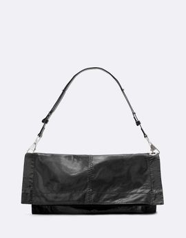 AllSaints AllSaints Lutece foldover leather shoulder bag in black