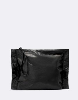 AllSaints AllSaints Lutece leather clutch in black