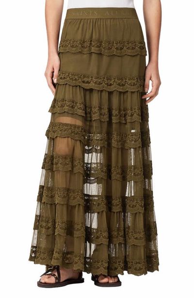 AllSaints AllSaints Maggie Lace Ruffle Maxi Skirt