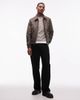 AllSaints AllSaints Marland zip up leather aviator jacket in washed black - 2