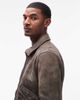AllSaints AllSaints Marland zip up leather aviator jacket in washed black - 4