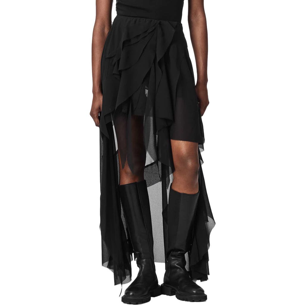 AllSaints AllSaints Melody Layered Ruffle Midi Skirt