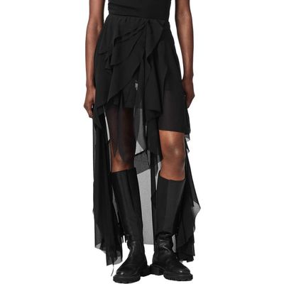 AllSaints AllSaints Melody Layered Ruffle Midi Skirt