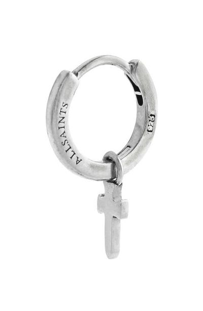 AllSaints AllSaints Men's Cross Huggie Hoop Earring