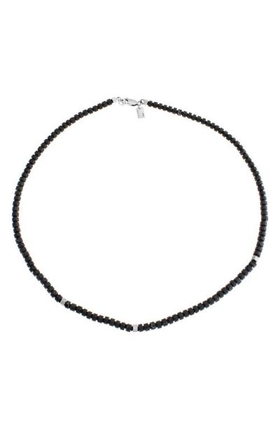 AllSaints AllSaints Men's Onyx & Sterling Silver Beaded Collar Necklace