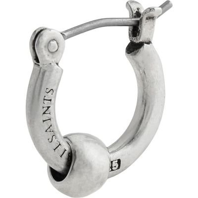 AllSaints AllSaints Men's Single Sterling Silver Ball Bead Huggie Hoop Earring