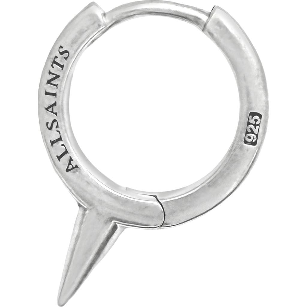 AllSaints AllSaints Men's Single Sterling Silver Spike Huggie Hoop Earring