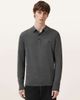 AllSaints AllSaints merino knit polo in gray-Black - 1