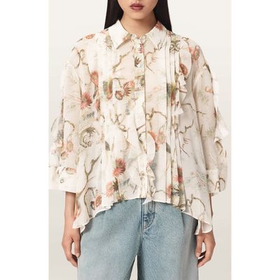 AllSaints AllSaints Minna Ruffle Pleated Shirt
