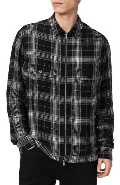AllSaints AllSaints Miwok Plaid Cotton Zip Jacket
