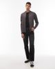 AllSaints AllSaints Mode merino wool open knit logo cardigan in charcoal gray - 2