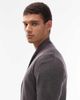 AllSaints AllSaints Mode merino wool open knit logo cardigan in charcoal gray - 4