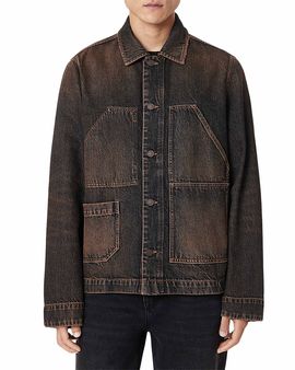 Allsaints Allsaints Mukesh Cotton Blend Washed Denim Pocket Jacket