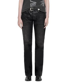 Allsaints Allsaints Nat Low Rise Slim Jeans in Coated Black
