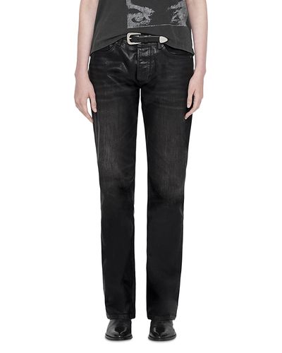 Allsaints Allsaints Nat Low Rise Slim Jeans in Coated Black