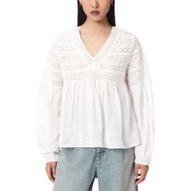 AllSaints AllSaints Neneh Lace Trim Eyelet Top