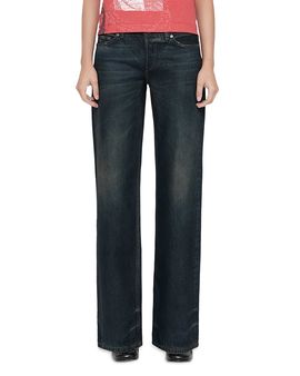Allsaints Allsaints Nico Low Rise Wide Leg Jeans in Tinted Dark Indigo