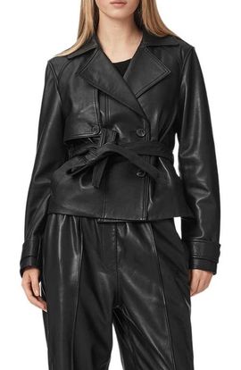 AllSaints AllSaints Okena Cropped Leather Jacket