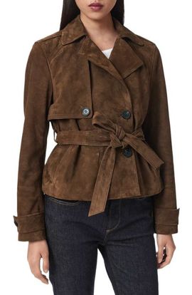 AllSaints AllSaints Okena Cropped Suede Jacket