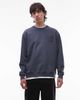 AllSaints Allsaints orlando crew neck sweatshirt in washed blue - 3